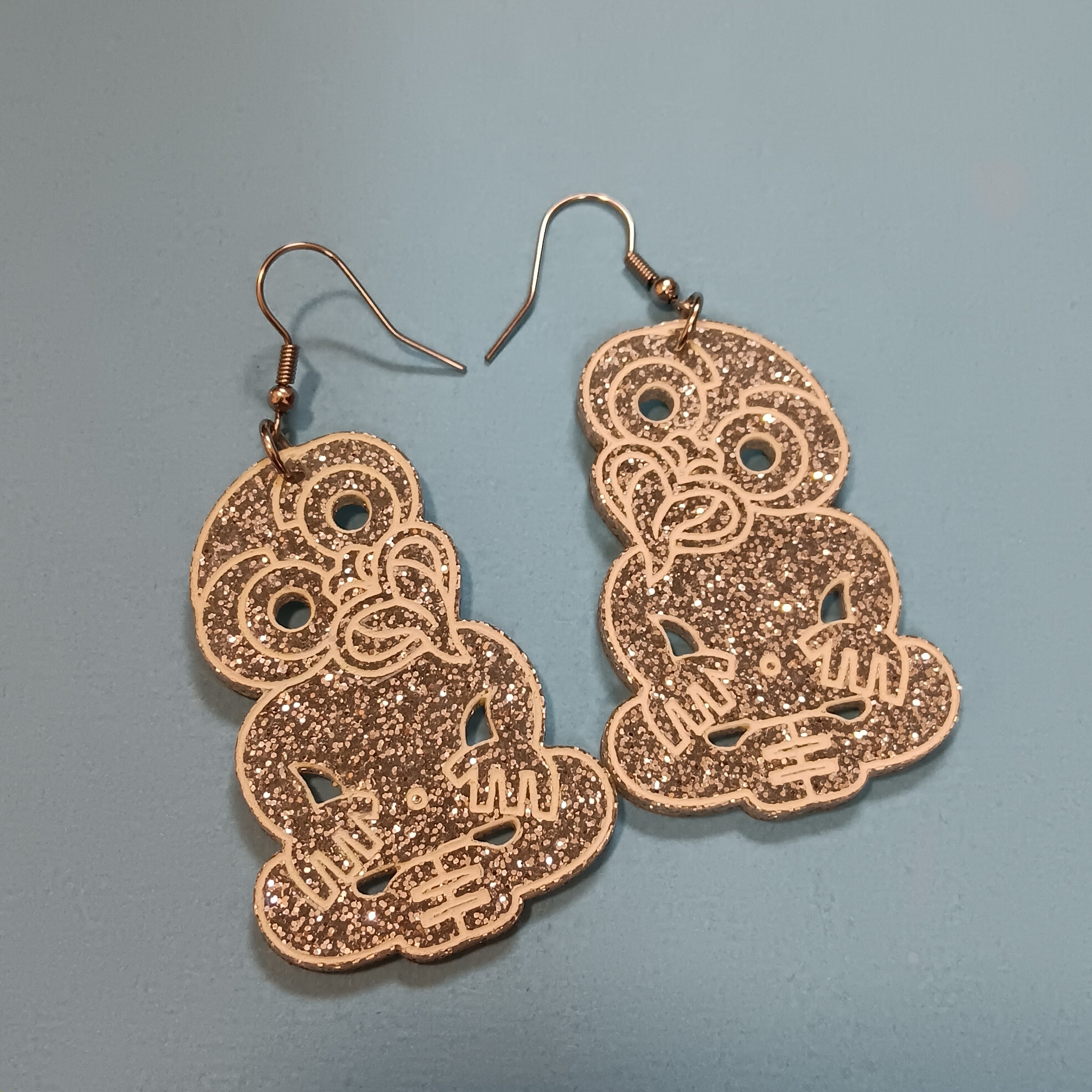 * FUNDRAISER COLLECTION * GLITTER AND MARBLE TIKI EARRINGS