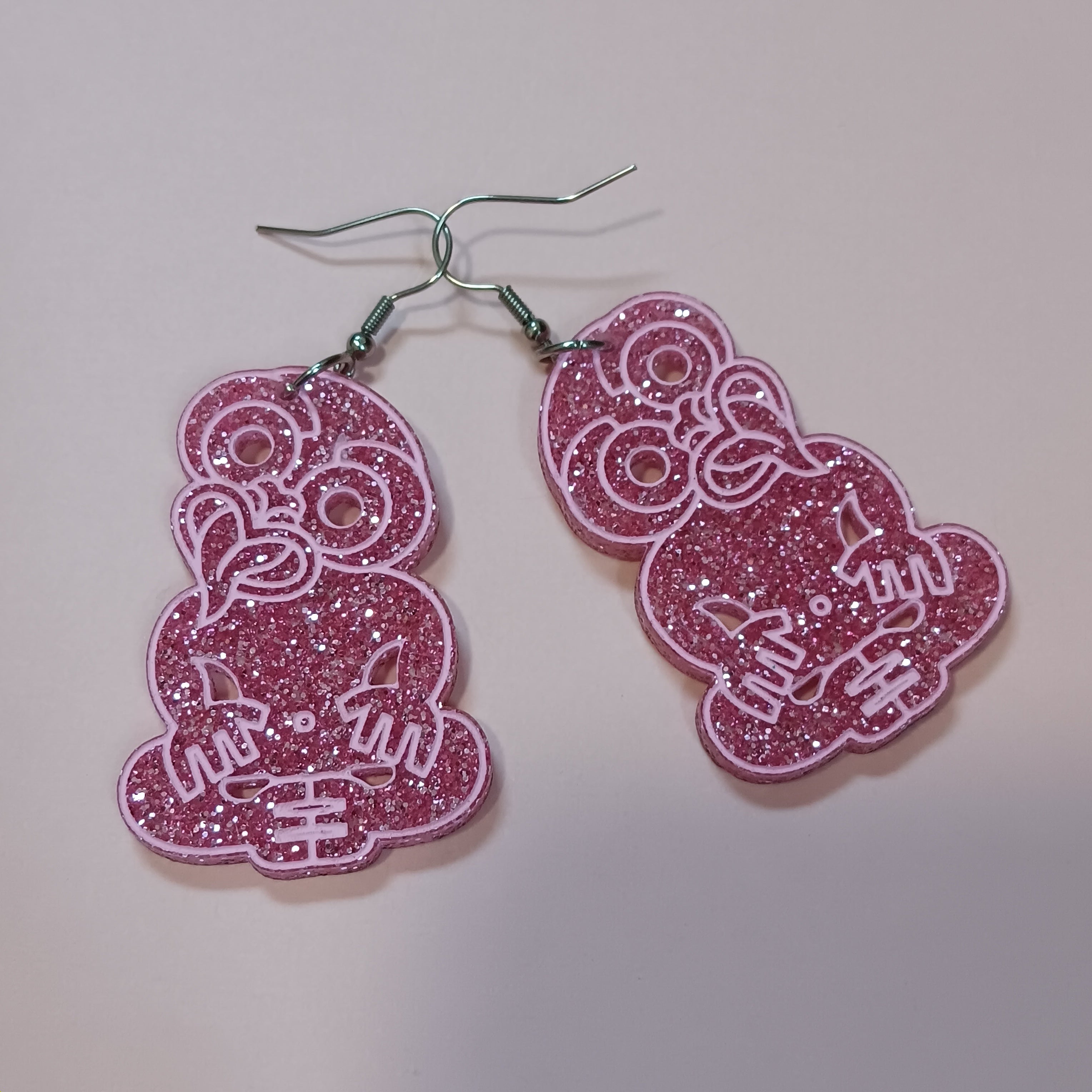 * FUNDRAISER COLLECTION * GLITTER AND MARBLE TIKI EARRINGS