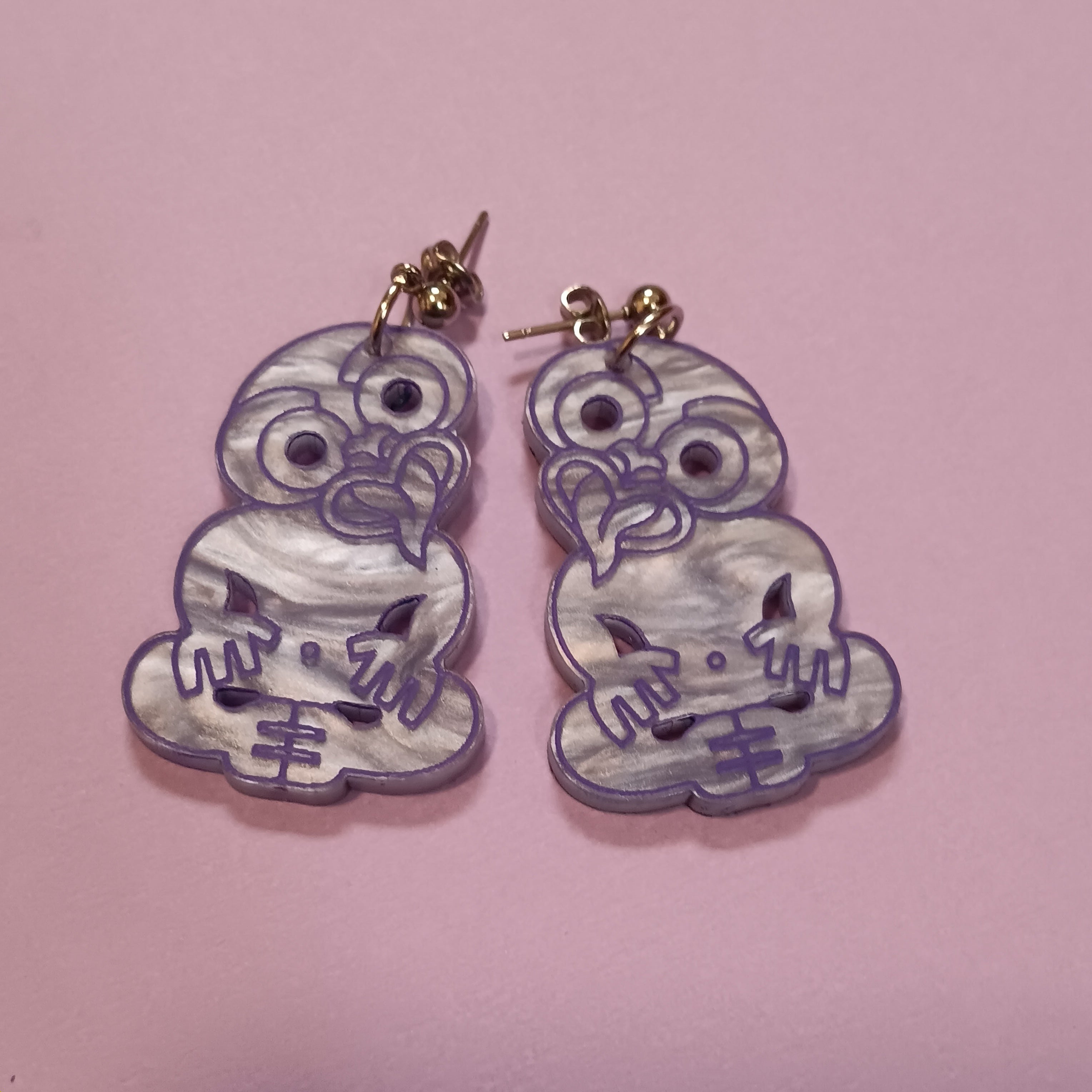 *FUNDRAISER COLLECTION* MINI TIKI EARRINGS - MARBLE & GLITTER