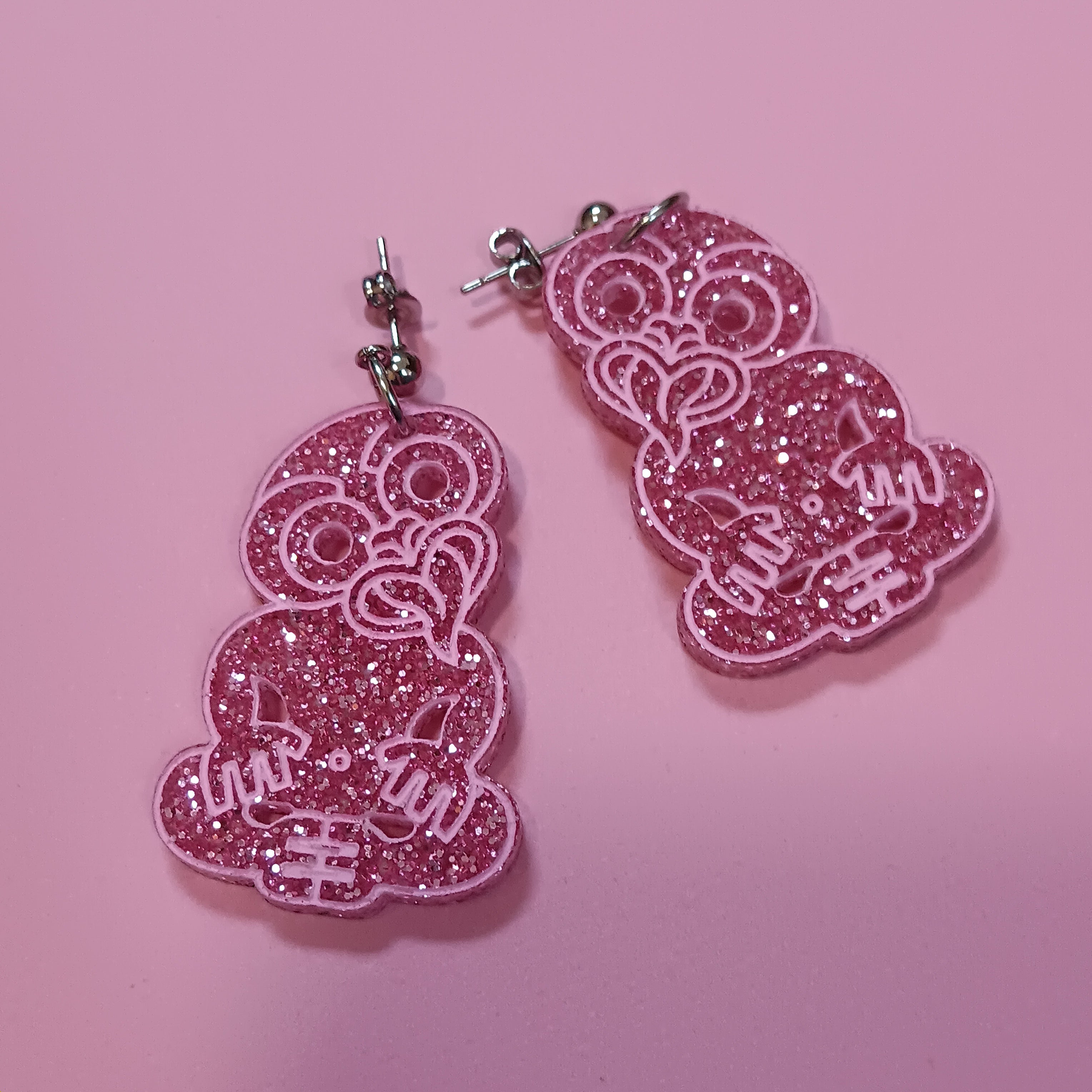 *FUNDRAISER COLLECTION* MINI TIKI EARRINGS - MARBLE & GLITTER