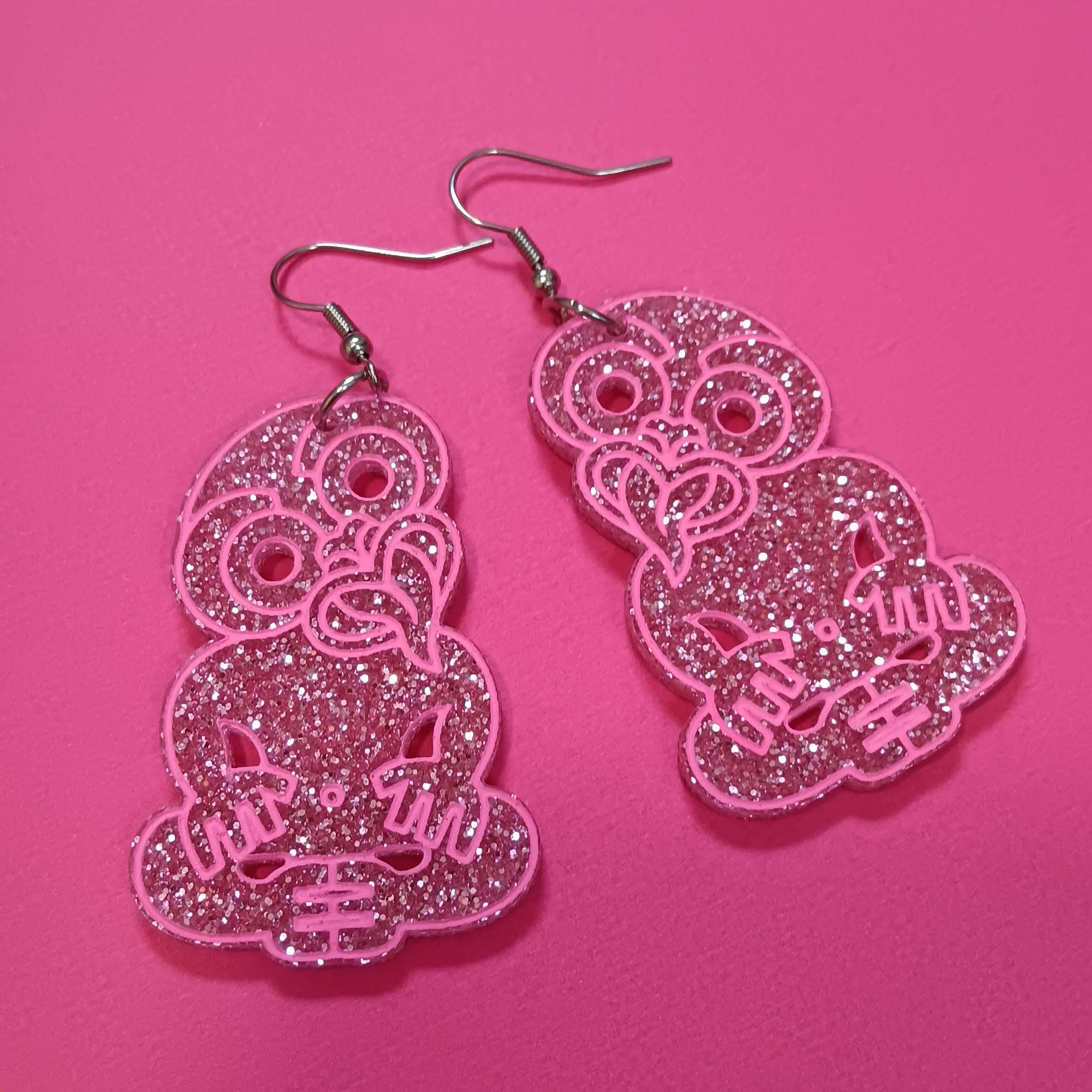 * FUNDRAISER COLLECTION * GLITTER AND MARBLE TIKI EARRINGS