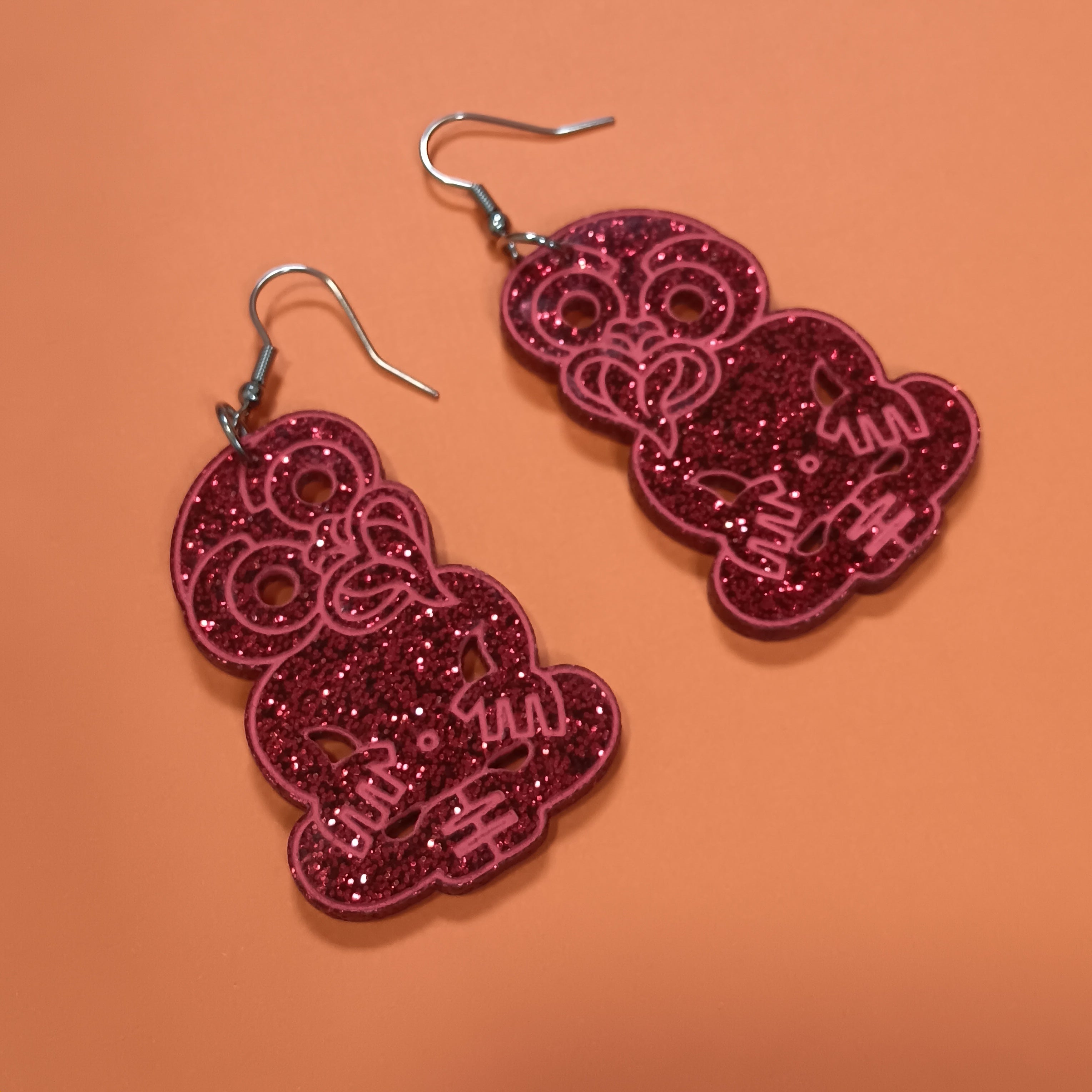 * FUNDRAISER COLLECTION * GLITTER AND MARBLE TIKI EARRINGS