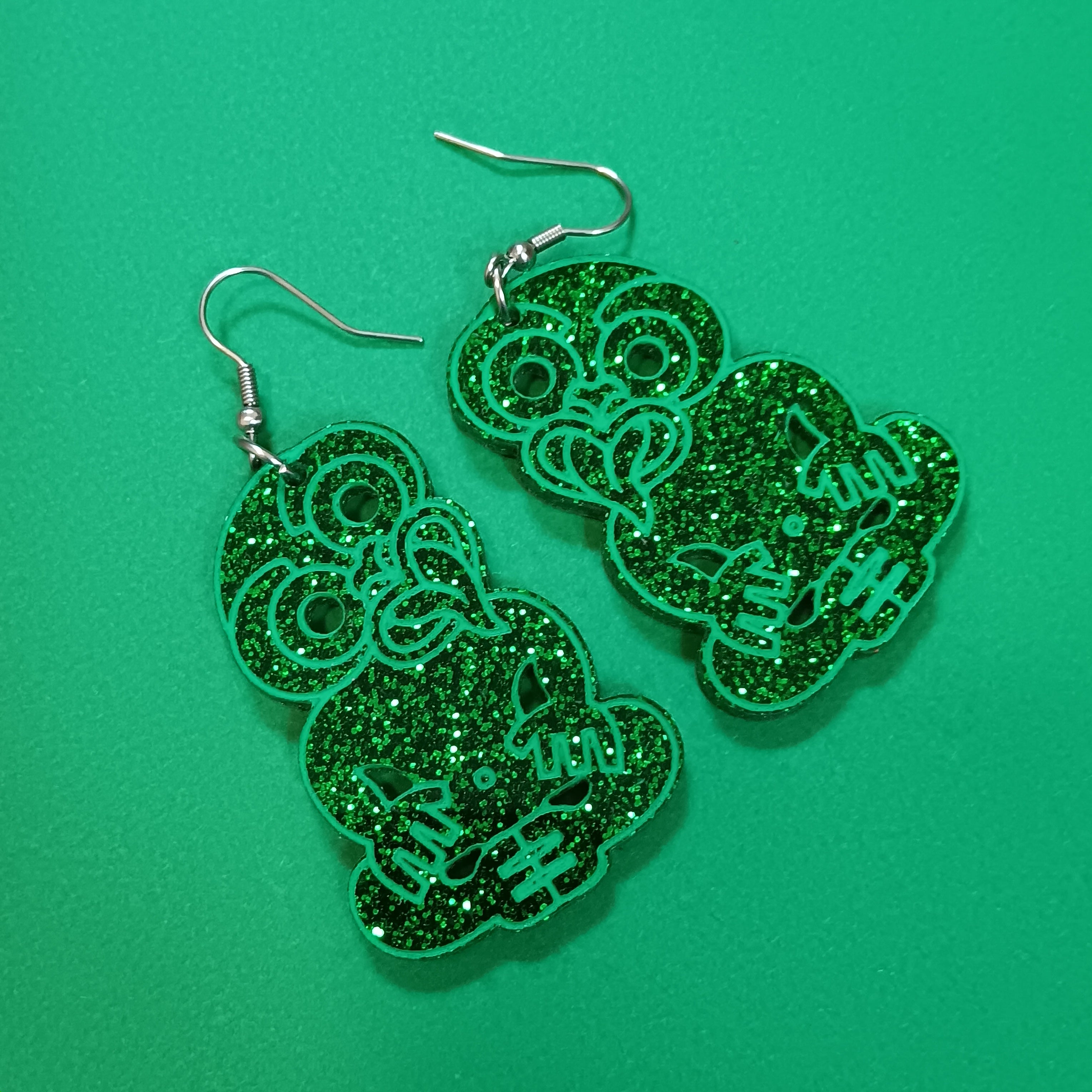 * FUNDRAISER COLLECTION * GLITTER AND MARBLE TIKI EARRINGS