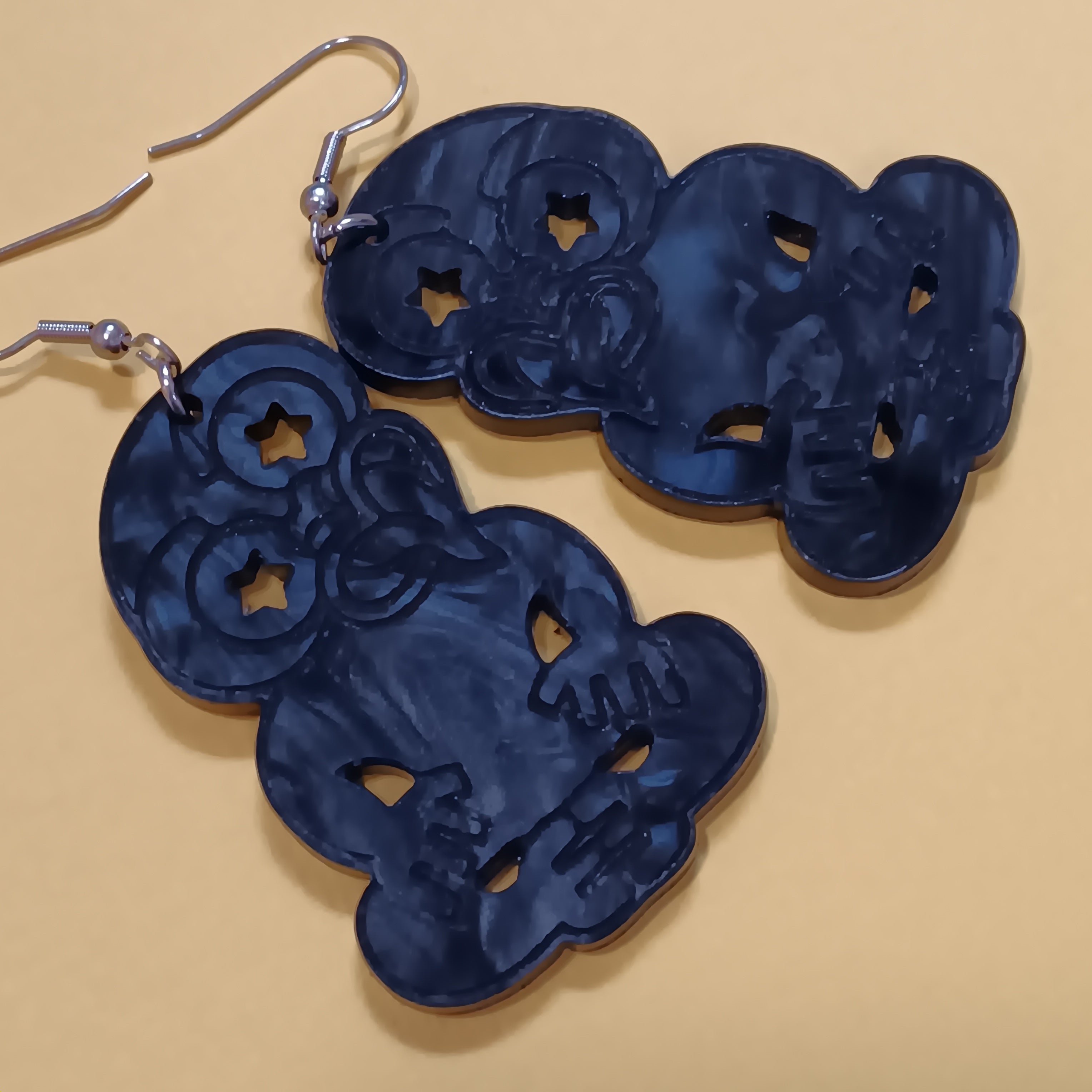 * FUNDRAISER COLLECTION * GLITTER AND MARBLE TIKI EARRINGS