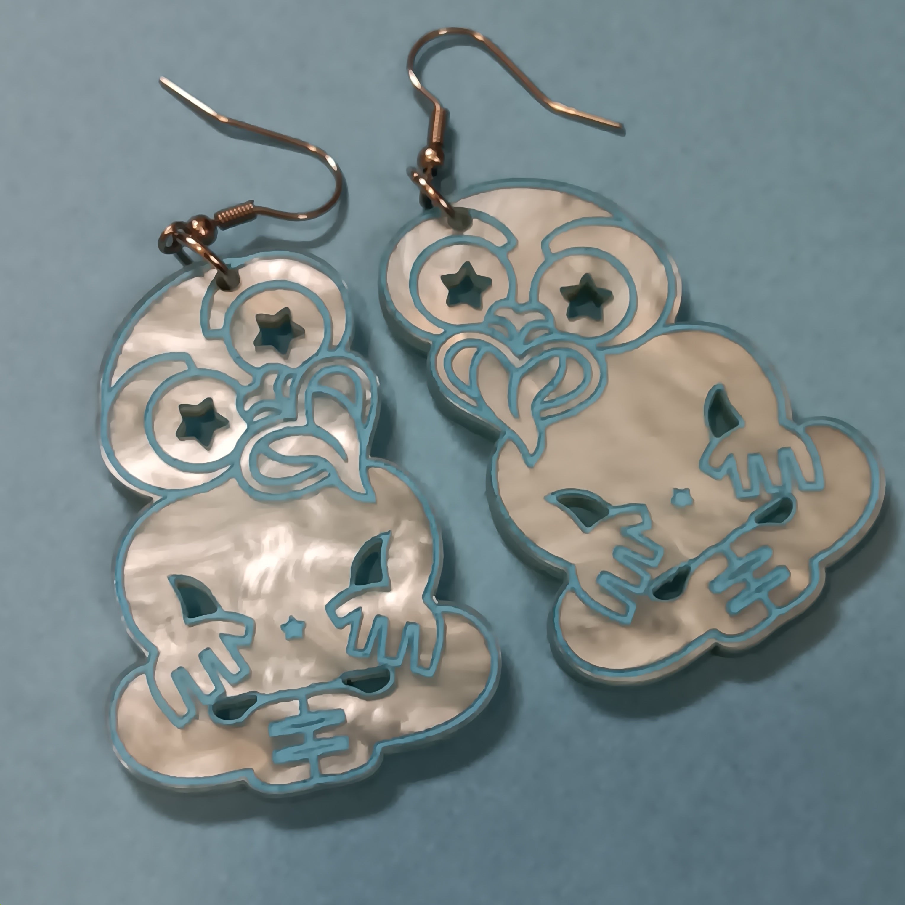 * FUNDRAISER COLLECTION * GLITTER AND MARBLE TIKI EARRINGS