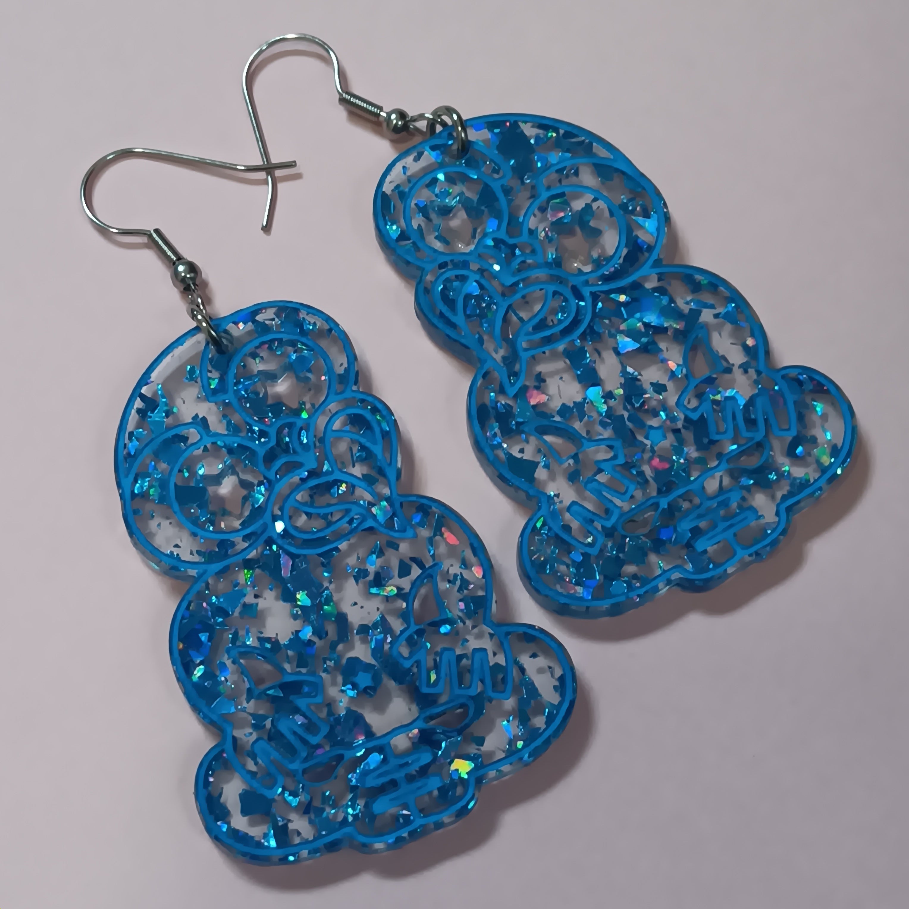 * FUNDRAISER COLLECTION * GLITTER AND MARBLE TIKI EARRINGS