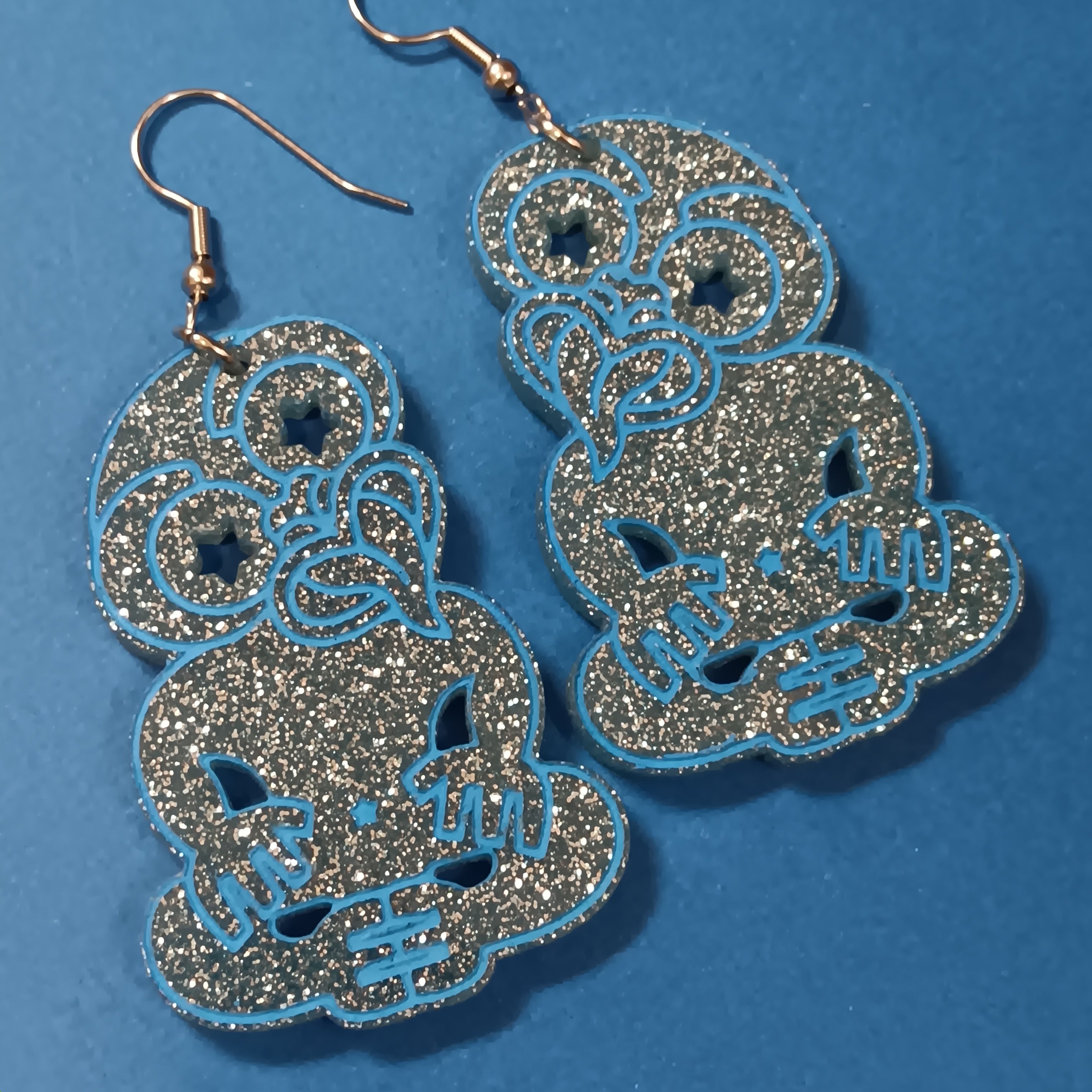 * FUNDRAISER COLLECTION * GLITTER AND MARBLE TIKI EARRINGS
