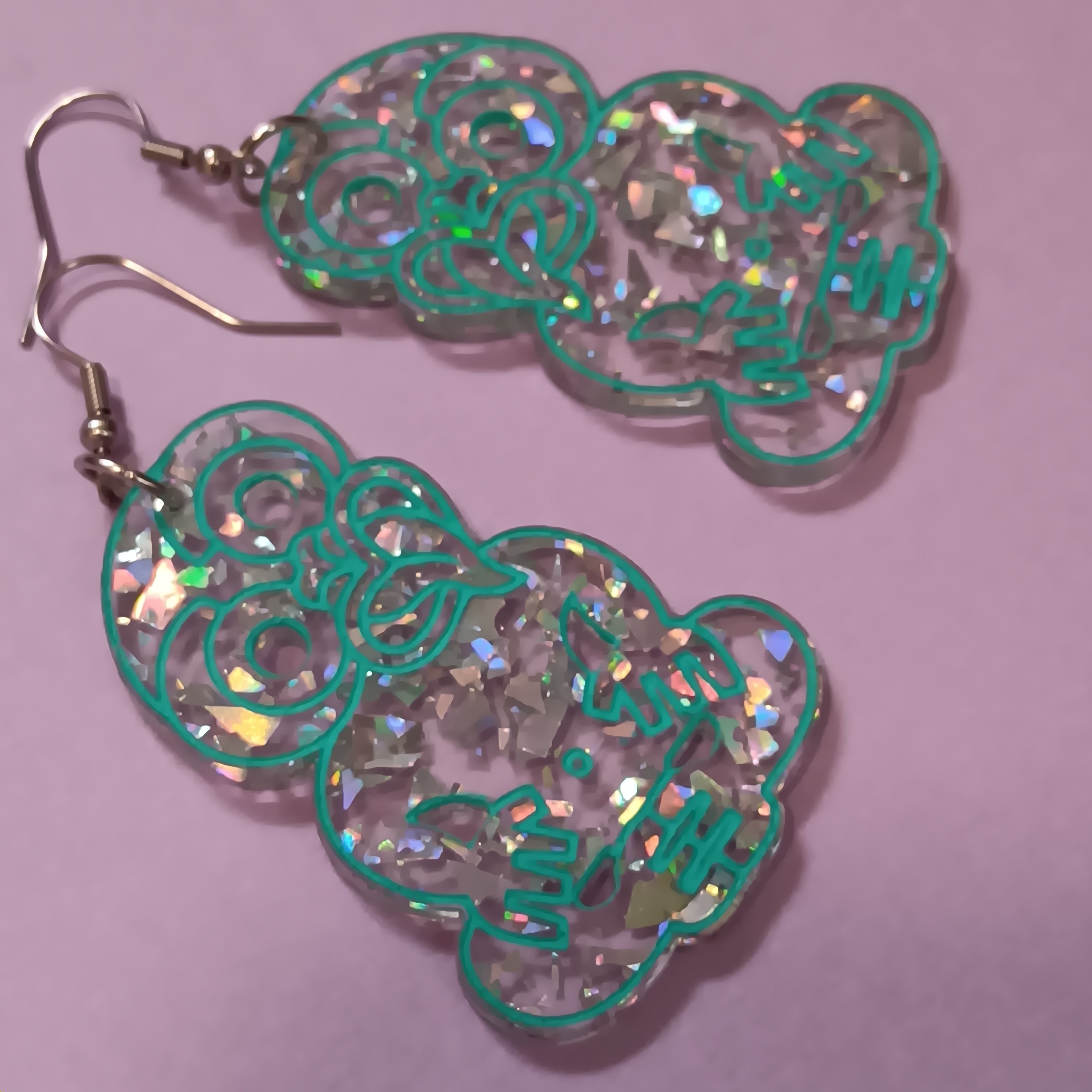 * FUNDRAISER COLLECTION * GLITTER AND MARBLE TIKI EARRINGS
