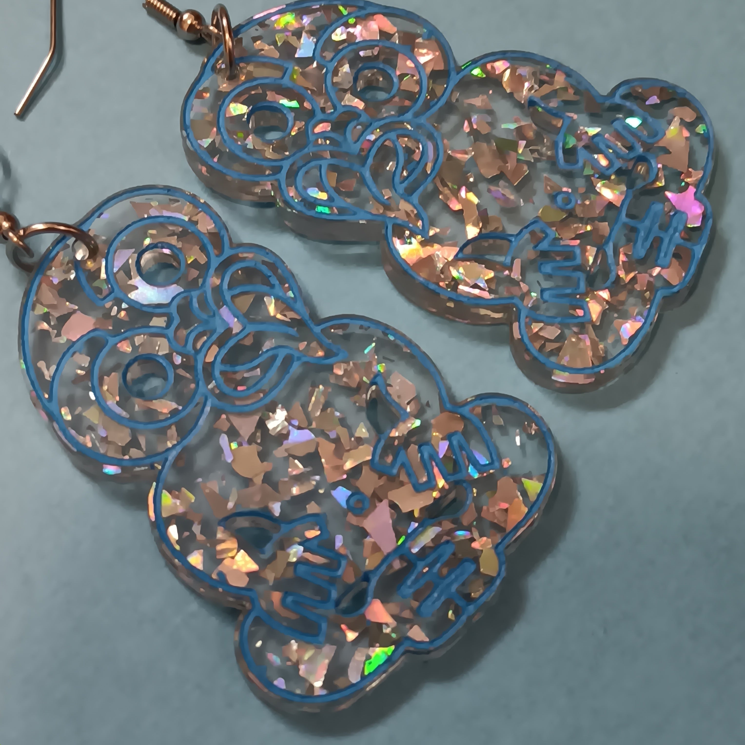 * FUNDRAISER COLLECTION * GLITTER AND MARBLE TIKI EARRINGS